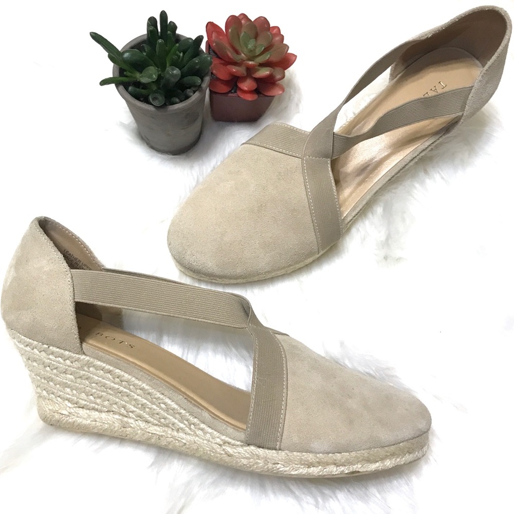 Talbots Suede leather Espadrille wedge sandals